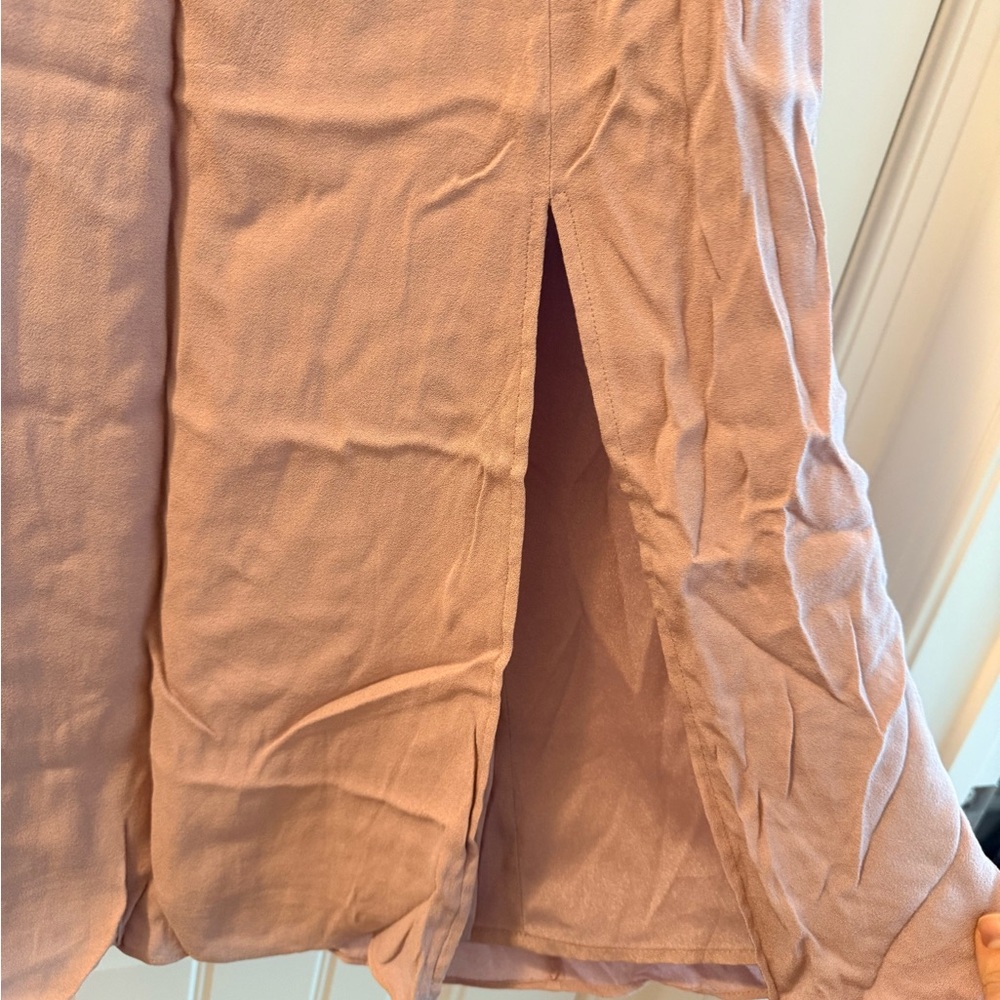 Aritzia Sunday Best Savannah Midi Dress Hazy Lilac with Thigh Slit - Picture 3 of 6